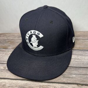 Chicago Cubs New Era 59FIFTY Fitted Hat Cap Navy Blue Retro Logo Cooperstown